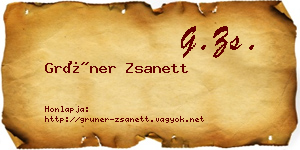 Grüner Zsanett névjegykártya